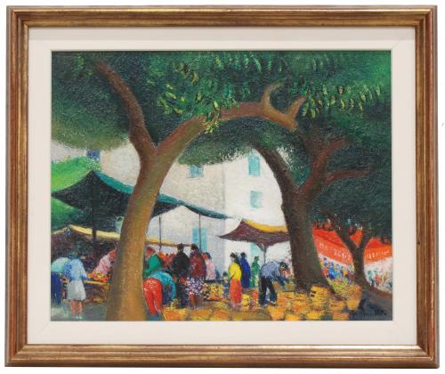 GUILLEM VILLA BASSOLS (1917-2005). "MERCADO DE CADAQUÉS", 1