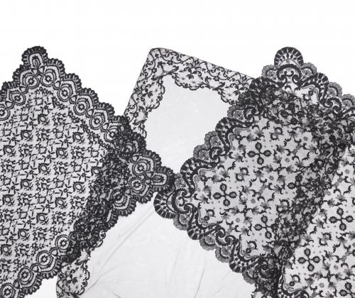 THREE LACE MANTILLAS, C20th