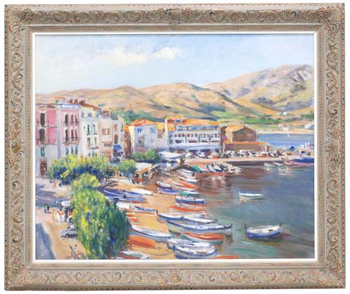 SIMÓ BUSOM (1927). "BEACH AND QUAYSIDE AT LA TIMBA", PORT DE SELVA 1988