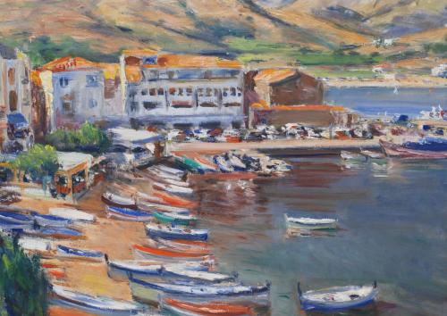SIMÓ BUSOM (1927). "BEACH AND QUAYSIDE AT LA TIMBA", PORT D