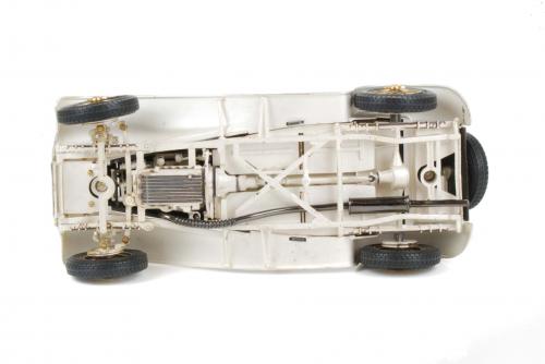SILVER SCALE MODEL OF JAGUAR SS 100