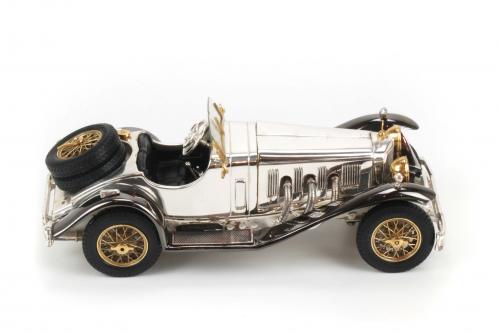 SILVER SCALE MODEL OF MERCEDES 1928