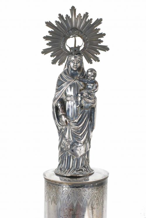 SILVER ZARAGONZAN STATUETTE OF THE "VIRGIN OF PILAR", FIRST