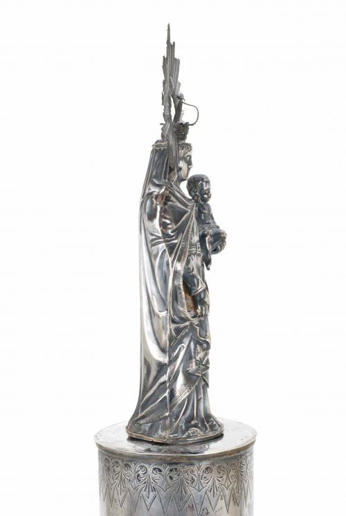 SILVER ZARAGONZAN STATUETTE OF THE "VIRGIN OF PILAR", FIRST