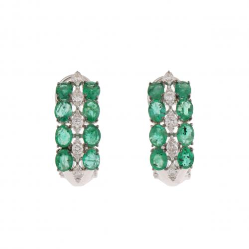 DIAMOND AND EMERALD EARRINGS