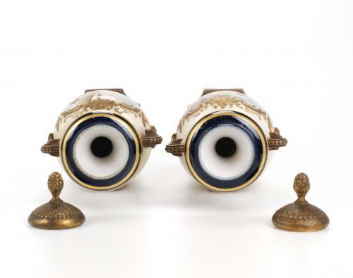 PAIR OF SEVRES STYLE VASES, EARLY C20th