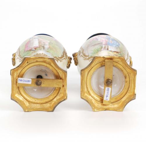 PAIR OF SEVRES STYLE VASES, EARLY C20th