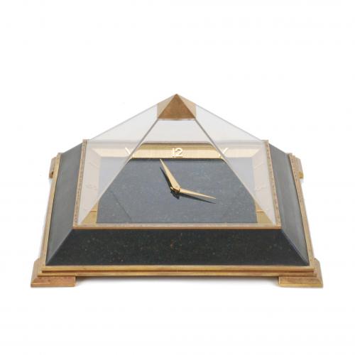 JAEGER LE COULTRE.  TABLE TOP CLOCK, CIRCA 1970