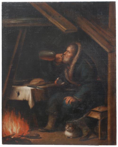 DUTCH SCHOOL, C18th "MAN DRINKING"