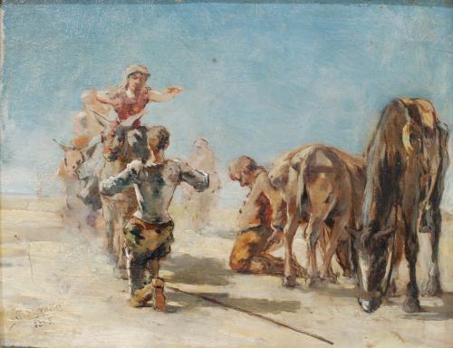 SPANISH SCHOOL, C19th  "SCENE FROM DON QUIJOTE"