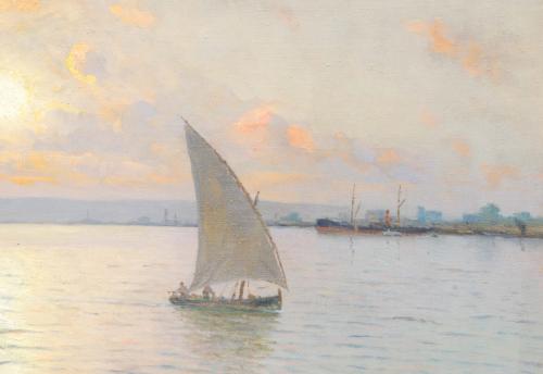GUILLERMO GÓMEZ GIL (1862-1942). "TWILIGHT AT SEA"