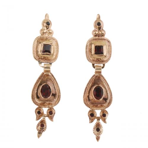 C19th STYLE CATALAN DROP EARRINGS