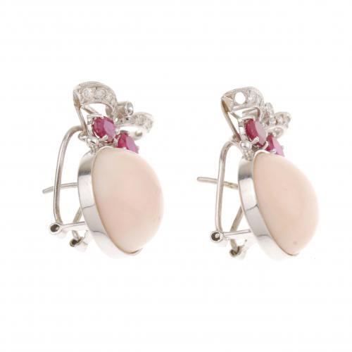 CORAL AND RUBY EARRINGS