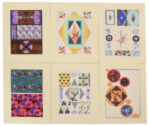 GERMAN SCHOOL C20th 6 ORIGINAL WALLPAPER DESIGNS FROM KUNSTGEWERBLICHE SCHMUCKFORMEN, MAGAZINE 