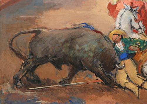 PERE CREIXAMS PICO (1893-1965). "THE GORING OF THE PICADOR"