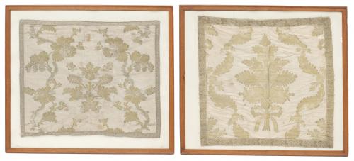 PAIR OR EUROPEAN EMBROIDERIES, C18th