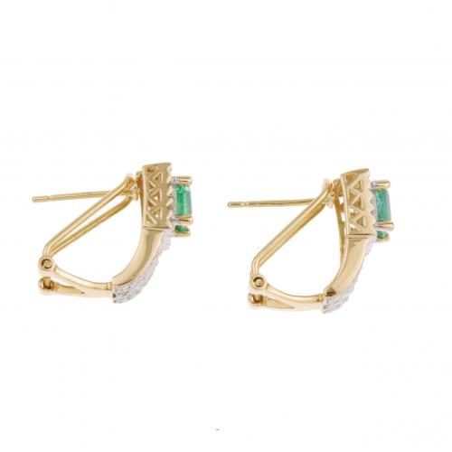 EMERALD AND DIAMOND EARRINGS