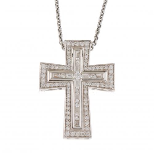 DOUBLE CROSS PENDANT.
