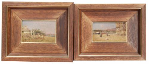 SPANISH SCHOOL C19th  "PAIR OF LANDSCAPES"