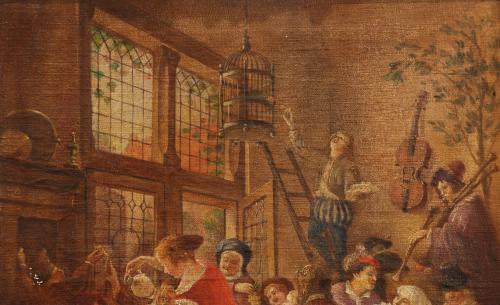 BELGIAN SCHOOL, C18th  "INN SCENE."