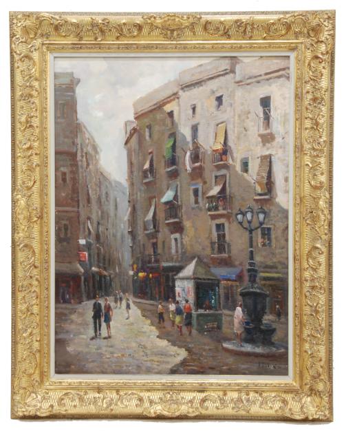 ESCUELA CATALANA, SIGLO XX. "THE GOTHIC QUARTER, BARCELONA" 1974