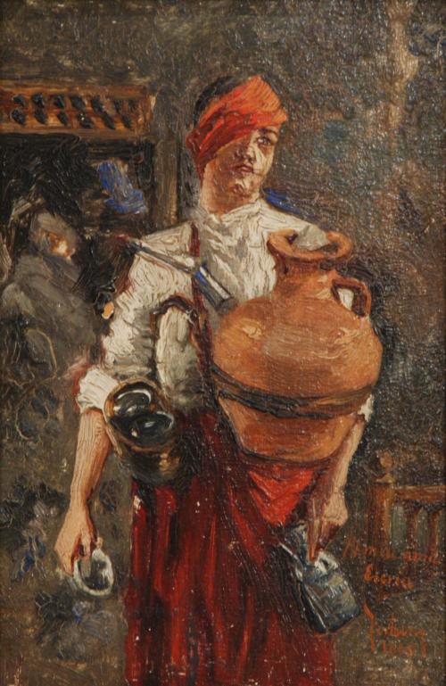 CATALAN SCHOOL,  C19th. "GIEFFE THE WATER CARRIER", 1860.