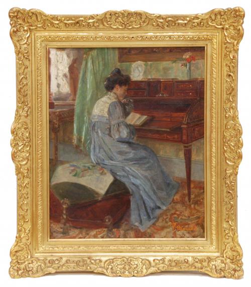 ATRIBUIDO A PAUL RENAUDOT (1871-1920). "BLUE WOMAN READING"