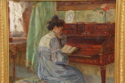ATRIBUIDO A PAUL RENAUDOT (1871-1920). "BLUE WOMAN READING"