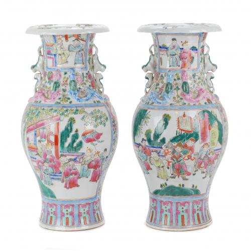 PAIR OF CHINES VASES, SECOND HALF C20th