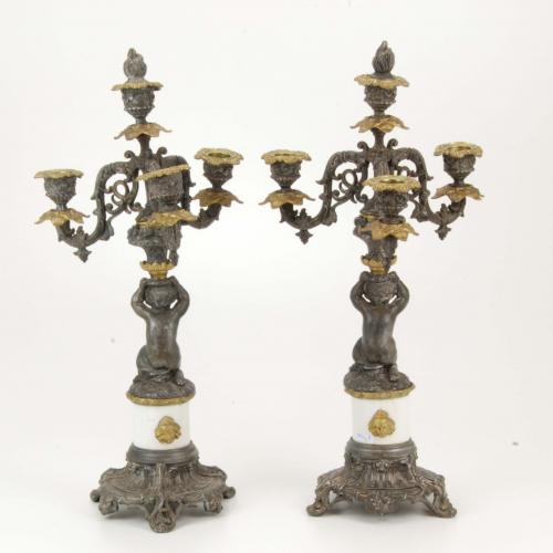 PAIR OF FRENCH CANDELABRAS, FIRST HALF C20th.