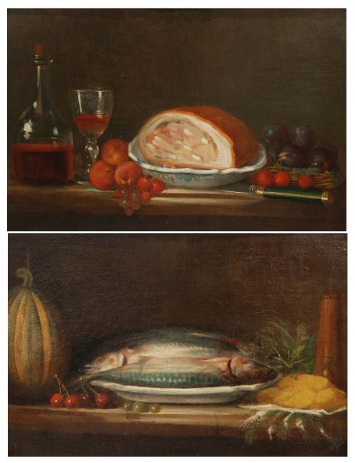 FRENCH SCHOOL, C19th "PAIR OF STILL LIFES"