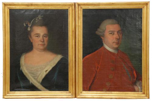 SPANISH SCHOOOL, C20th "PAIR OF PORTRAITS"