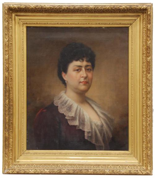 SPANISH-PORTUGUESE SCHOOL, C19th "PORTRAIT OF A LADY".