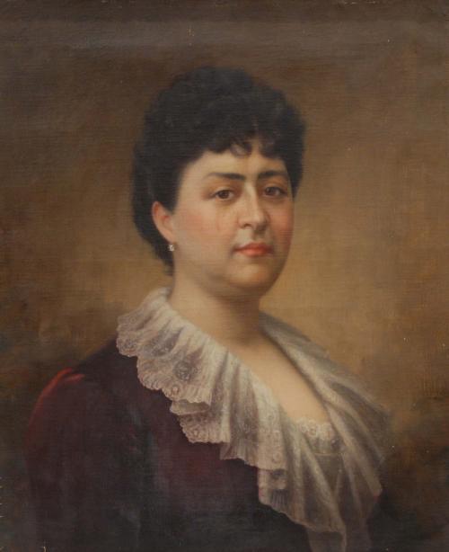 SPANISH-PORTUGUESE SCHOOL, C19th "PORTRAIT OF A LADY".