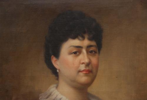 ESCUELA ESPAÑOLA-PORTUGUESA, SIGLO XIX. "RETRATO SEÑORA".