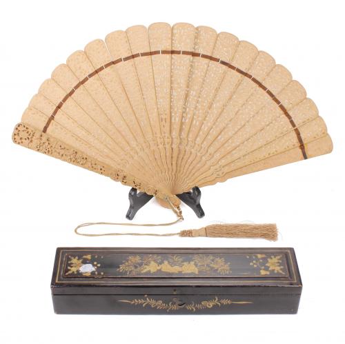 CHINESE DECK OF CARDS FAN, LATE C19th.