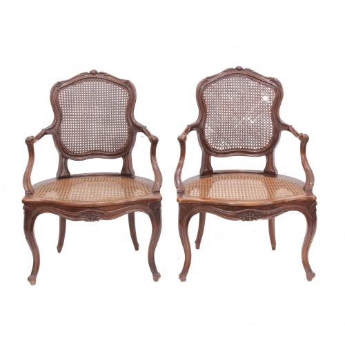 PAIR OF LOUIS XV STYLE CHAIRS, SECOND HALF C19th. 