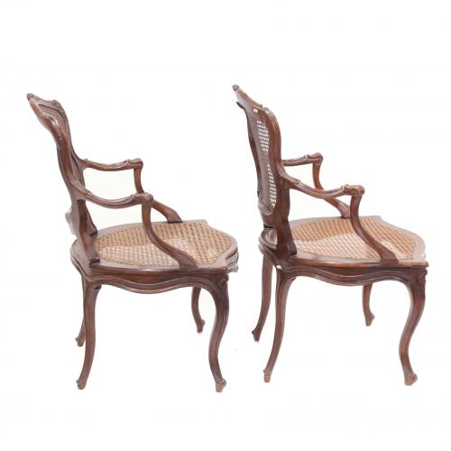 PAIR OF LOUIS XV STYLE CHAIRS, SECOND HALF C19th. 