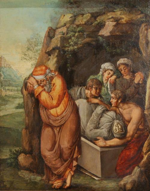 ESCUELA ESPAÑOLA, SIGLO XIX. ESCENA BÍBLICA.