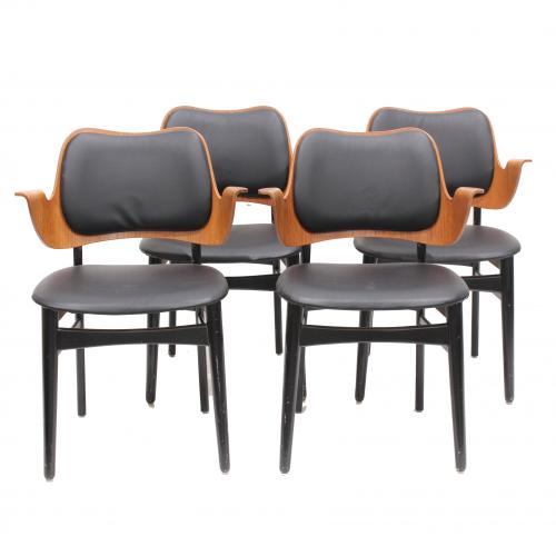 SET OF FOUR ARMCHAIRS, C1960