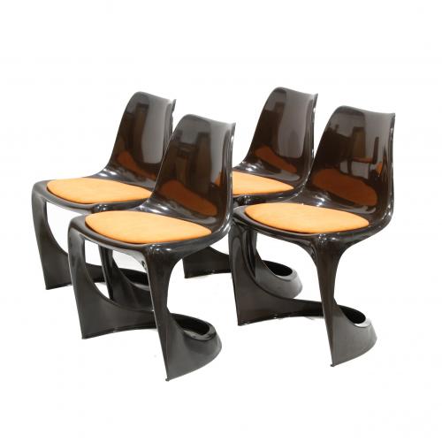 STEEN ØSTERGAARD (1935) SET OF THREE "CANTILEVER" CHAIRS, 1970s