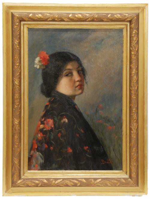 JOAN BRULL VINYOLES (1863-1912). "GYPSY WITH MANTILLA"