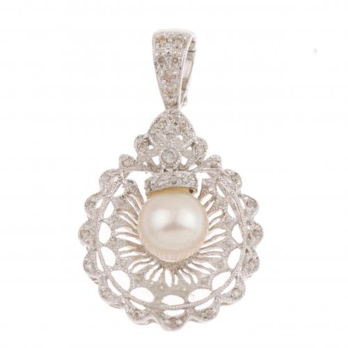 DIAMOND & PEARL PENDANT,