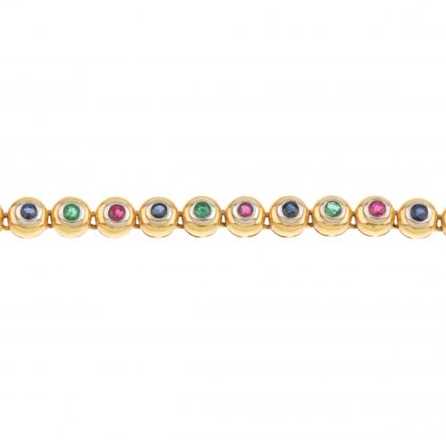 GOLD WRISTWATCH WITH SEMI-PRECIOUS STONES
