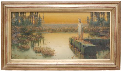 ENRIQUE SERRA Y AUQUÉ (1859-1918). "LAGUNAS PONTINAS", ROMA