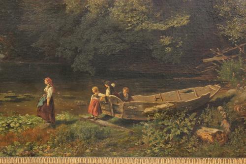 AUGUST WILHELM LEU (1819-1897). "LAGO WALENSEE", 1860.