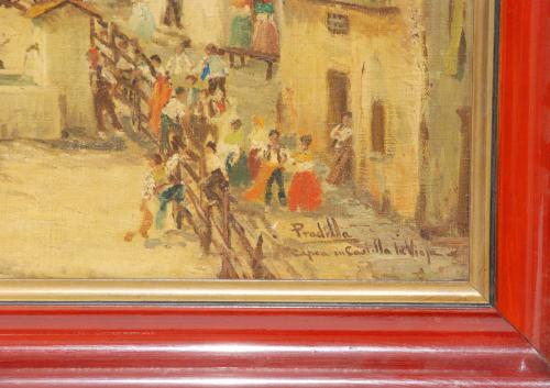 FRANCISCO PRADILLA (1848-1941). " FIGHT WITH YOUNG BULLS IN