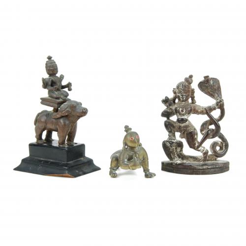 THREE SOUTHEAST ASIAN FIGURES, C18th