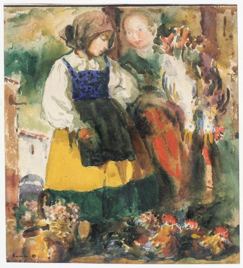 BARTOLOMÉ MONGRELL MUÑOZ (1880/82-1938). "PAIR OF SKETCHES