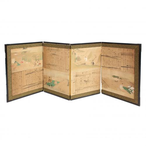   BIOMBO JAPONÉS, ERA EDO, MED. SIGLO XIX.